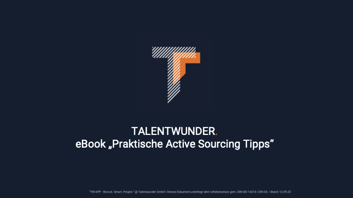 Cover of the Talentwunder active sourcing eBook